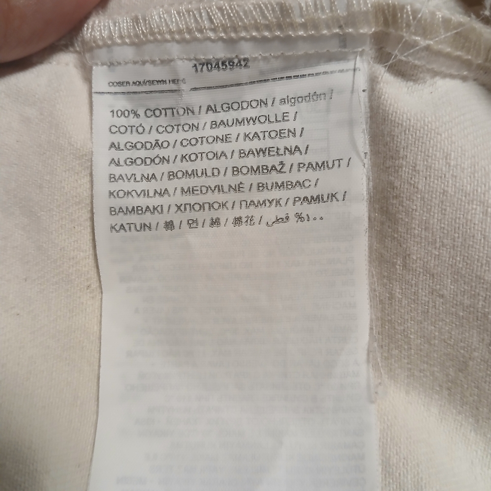 Mango Denim‎ Cream Button-Up Blouse Sz L - Picture 7 of 7